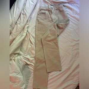 Abercrombie & Fitch Women's Tan Straight Leg Jeans - Size 4L